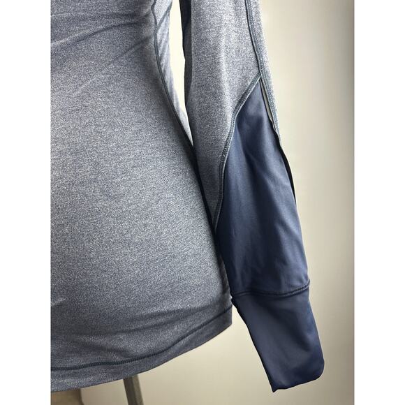 Lululemon Kriss Cross 1/2 Zip Pullover Heathered Inkwell Blue Thumbholes Size 6 - Picture 6 of 16